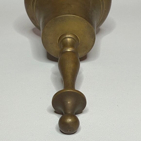 Solid Brass Hand Bell School Bell Dinner Bell India 6-1/2" Tall - Picture 5 of 6